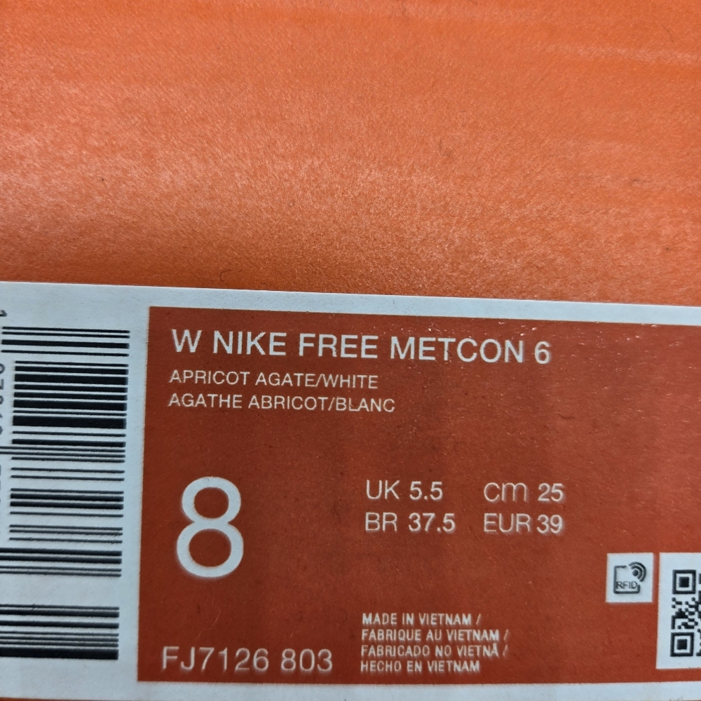 Nike Free Metcon 6 Apricot Agate Turf Orange Women's Workout Shoes Size 8 New - Picture 8 of 8